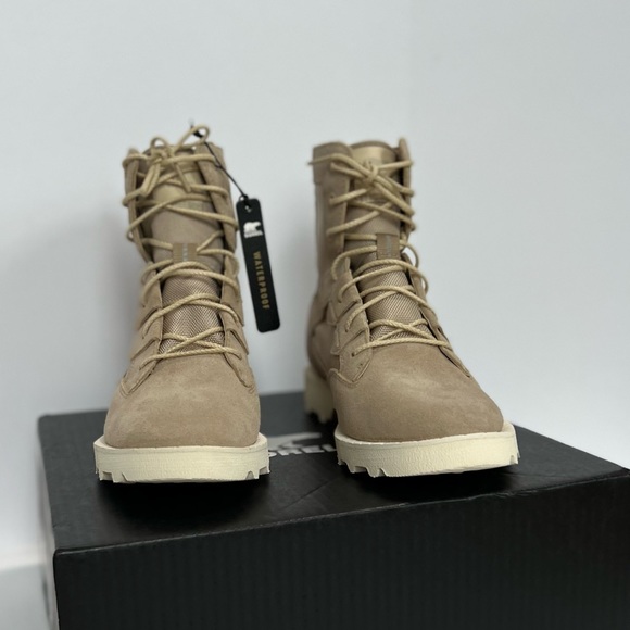 Sorel Hi-Line Lace Up Boot Sz 7.5 Caribou OTM Waterproof Snow Beige Ankle Boot - Picture 4 of 14